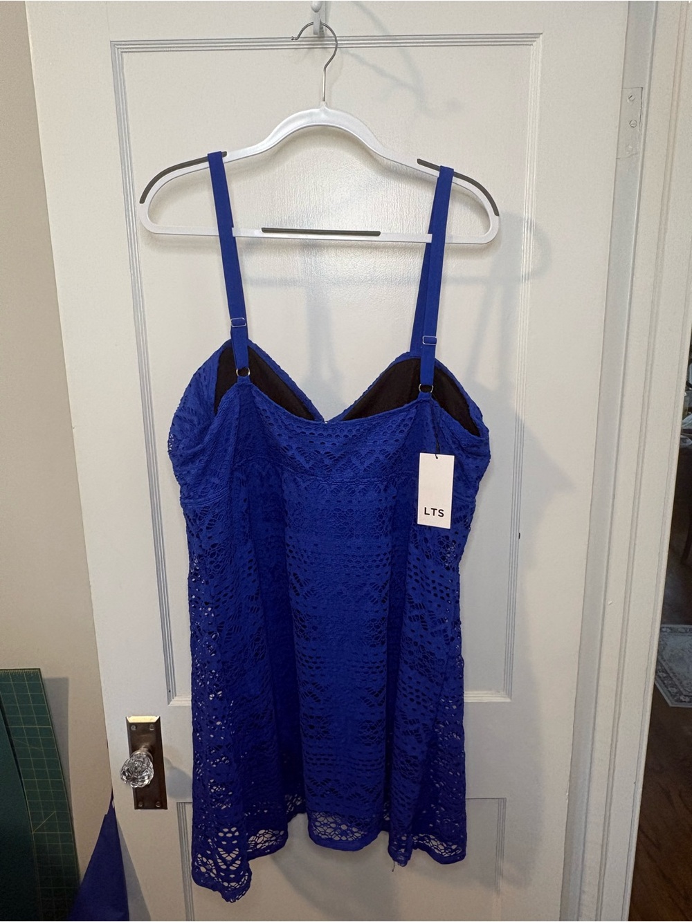 Long Tall Sally Cobalt Blue Crochet Swim Dress